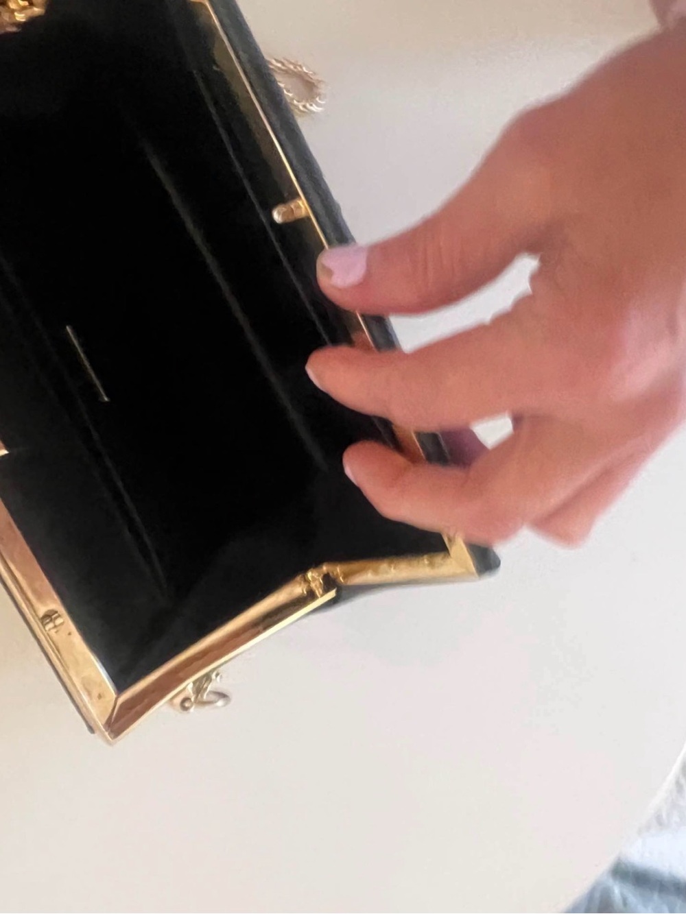 💛Prada 🖤Classic Gold & Black 🖤Leather Fringe Clutch with Gold Studs💛 - Picture 6 of 7